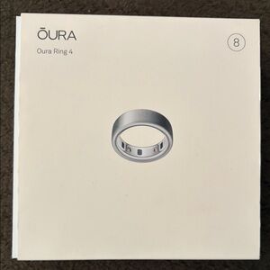 Oura Ring 4 in Shiny Silver Size 8